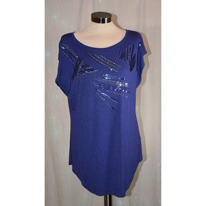 Adobe Star Sequin Blue T-shirt size XL